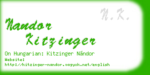 nandor kitzinger business card